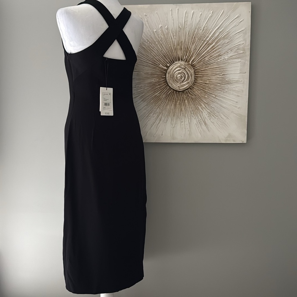 Theory Black Backless Cross-Strap Midi Dress - Picture 14 of 14